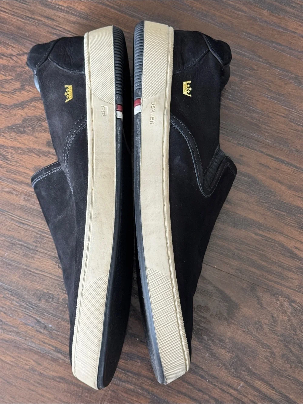 Osklen Black Suede Slip-On Sneakers with Cream Sole